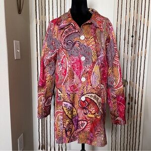 Isle Apparel Long Tunic Coat Multi Color Size Large